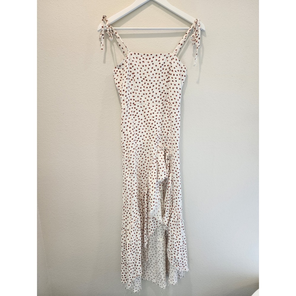 Stillwater Hola High Low Ruffle Midi Dress Linen Blend Dot WesternSize S - Picture 4 of 12